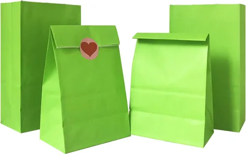 Miniatura 18 de Artseen Bolsas de papel de recuerdo de fiesta para celebración de fiestas, bolsas de papel tratadas de 5.10 x 3.10 x 9.4 pulgadas (24 unidades)