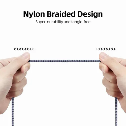 Miniatura 7 de Henrety Cable auxiliar trenzado de nailon de 0.138 in (6.5 pies/6.6 ft) - Cable auxiliar de audio macho a macho para auriculares, automóvil, estéreo
