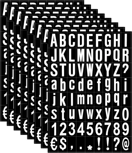 Miniatura 9 de Zonon 8 hojas de pegatinas de números para buzón, kit de letras y números de vinilo autoadhesivo para buzón, letreros, ventana, puerta, automóviles
