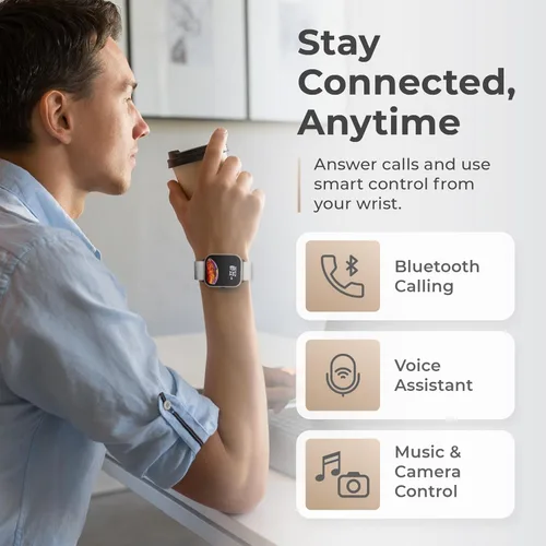 Miniatura 4 de iWatch® Reloj inteligente con llamadas Bluetooth, pantalla AMOLED de 1.85 pulgadas, seguimiento de fitness y sueño, reloj inteligente impermeable