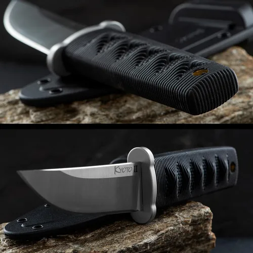 Miniatura 7 de Cold Steel Kyoto II 3-3/8" Cuchillo de hoja fija de acero inoxidable 8Cr13MoV compacto y duradero con punta de gota para uso al aire libre y caza