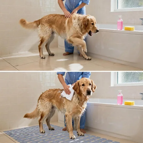Miniatura 4 de Tapete antideslizante para bañera y ducha, tapete antideslizante para perros y mascotas, tapete de baño para bañera, tapete de baño de 27.5 x 15.7