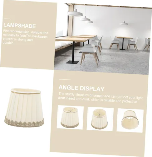 Miniatura 7 de Angoily Pantalla plisada de gasa para lámpara de repuesto, elegante accesorio para decoración de dormitorio y sala de estar, diseño suave e