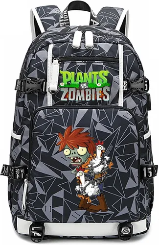 Miniatura 20 de ISaikoy Game Plants vs. Zombies - Mochila de hombro para libros, mochila escolar, color gris, Gris 15, Mochilas Daypack