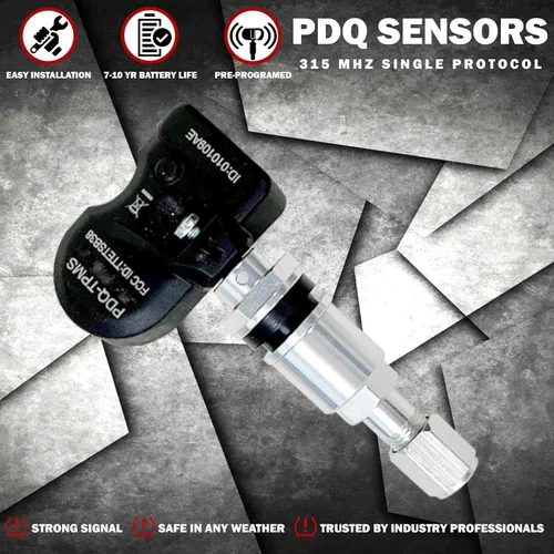 Miniatura 4 de PDQ TPMS - Sensor de presión de neumáticos TPMS de 315 MHZ, paquete de 4 unidades de vástago de metal para Chrysler Dodge, Hyundai, Kia, Jeep
