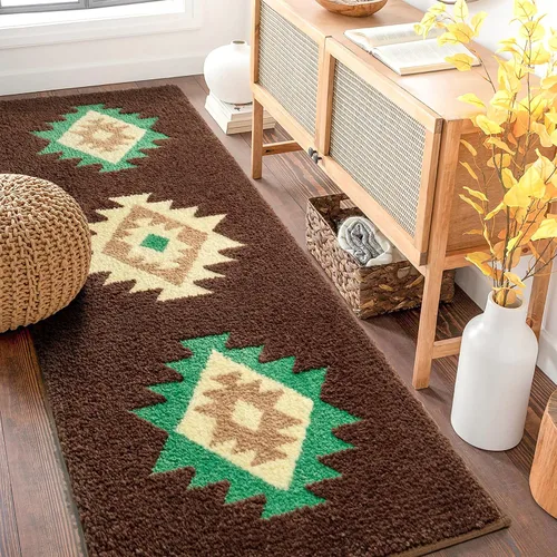 Miniatura 24 de DEXDE Alfombras de Baño Bohemias Marroquíes Alfombra de Baño 20x32 Pulgadas - Tapete de Baño Geométrico Antideslizante, Beige Crema Lavable a
