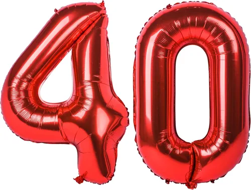 Miniatura 13 de Globo gigante de helio de 40 pulgadas, número 0 rojo, de poliéster, película de aluminio, 0-9, para niña y niño, autoinflable, dígito cero