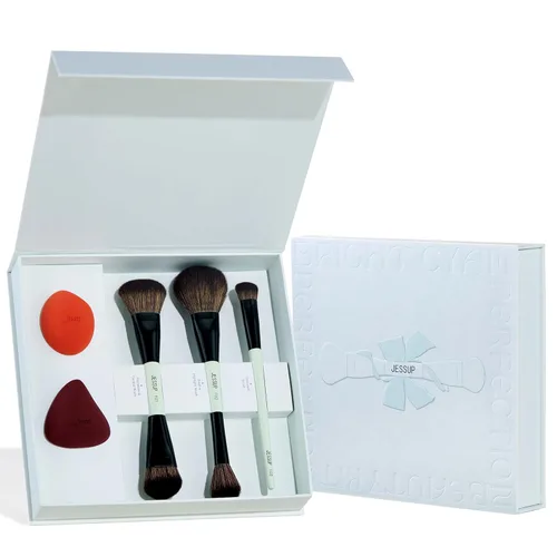 Miniatura 11 de Jessup Juego de brochas de maquillaje, 10 piezas, doble cara para base, contorno, rubor, iluminación, mezcla de cejas, sombra de ojos, delineador
