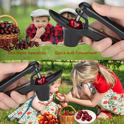 Miniatura 8 de Herramienta para picar cerezas, herramienta de picadura de acero inoxidable resistente, herramienta portátil de semillas de cerezas con diseño