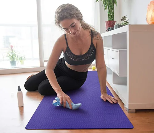 Miniatura 7 de IUGA Tapete de yoga antideslizante y antidesgarros, ecológico, tapete de yoga caliente, tapete grueso para entrenamiento y ejercicio para yoga