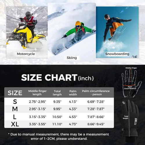 Miniatura 6 de ZENUTA Waterproof Winter Gloves Men, Windproof Snow Ski Gloves, Breathable Warm Thermal Gloves for Women, 5-Finger Touchscreen Gloves for Driving