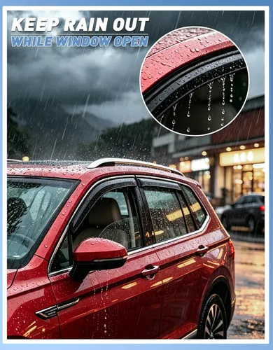 Miniatura 2 de Protectores de lluvia aptos para Dodge Ram 1500 2009-2024, Ram 2500 y 3500 2010-2025, deflectores de lluvia extragruesos para ventana, viseras