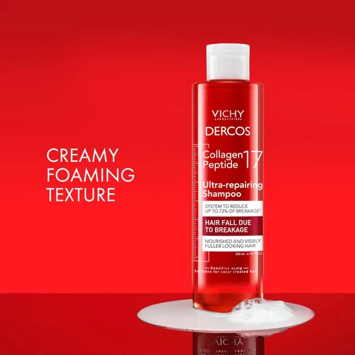 Miniatura 4 de VICHY Dercos Collagen Peptide 17 Ultra-Repairing Shampoo, Anti Hair Fall & Bond Repair for Damaged Weak Hair, Strengthens, Reduces Breakage, Boosts