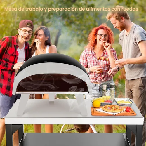 Miniatura 2 de Mesa de Parrilla Plegable para Interior Portátil Compatible con Parrilla de Madera al Aire Libre Ninja (Serie OG701 OG850 OG951), Espacio Grande
