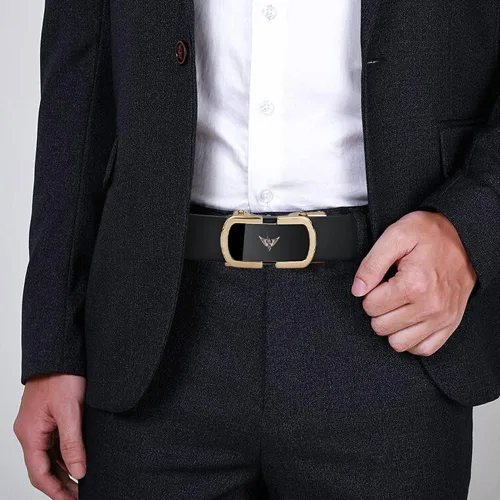 Miniatura 7 de VANNANBA Cinturones de trinquete de cuero para hombre, cinturón de cintura con hebilla automtica, cinturón para hombre con caja de regalo