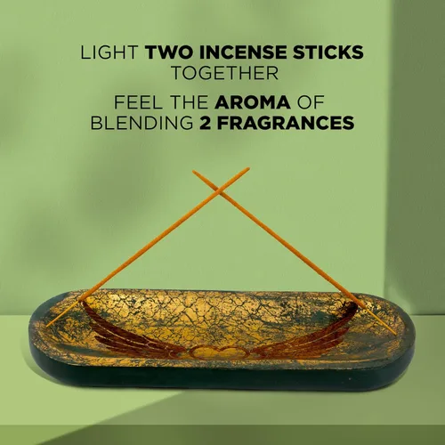 Miniatura 3 de raajsee Soporte para quemador de incienso tallado a mano, atrapa cenizas, soporte para varillas de incienso, meditación y yoga, gran regalo
