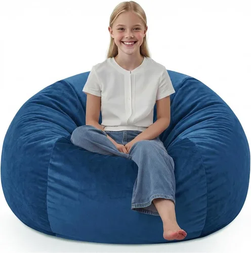 Miniatura 81 de Silla de Puf de 3 Pies, Sillas de Puf Cómodas con Relleno de Espuma Viscoelástica, Sofá de Puf Esponjoso con Funda de Terciopelo Holandés, Sillas