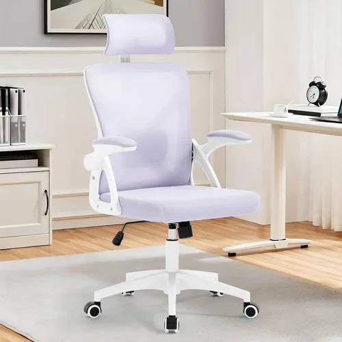 Silla de Oficina, Silla de Escritorio Ergonómica con Soporte Lumbar Ajustable, Silla de Oficina Púrpura de 400 Libras Silla de Computadora de Malla