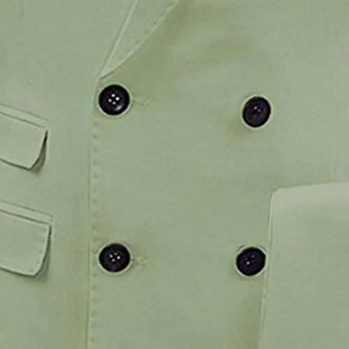Miniatura 4 de DGKaxiyaHM Vestido básico de negocios ajustado para hombre, chaqueta formal de doble fila, 2 botones, cuello de solapa, traje de abrigo para boda