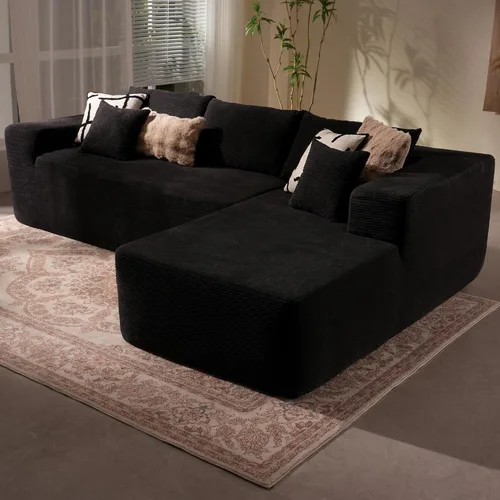 Miniatura 33 de 106" Cloud Boneless Couch with Chaise, L-Shape Deep Seat Sectional Couches, No Assembly Required, Convertible Modular Sleeper Sofa Bed, Living Room