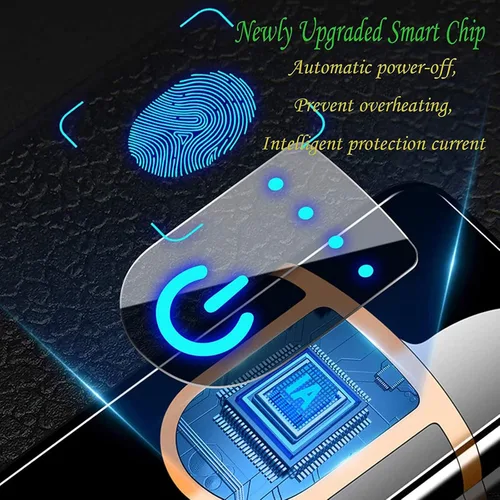 Miniatura 6 de Encendedor electrónico recargable por USB, mini pantalla táctil creativa, pantalla LED, resistente al viento, sin llama con cable de carga, silencio