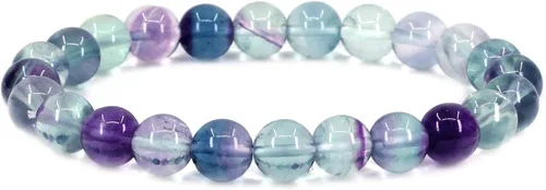 Miniatura 43 de Amandastone Pulsera elástica de cuentas redondas de 0.315 in con piedras preciosas naturales de 7 pulgadas