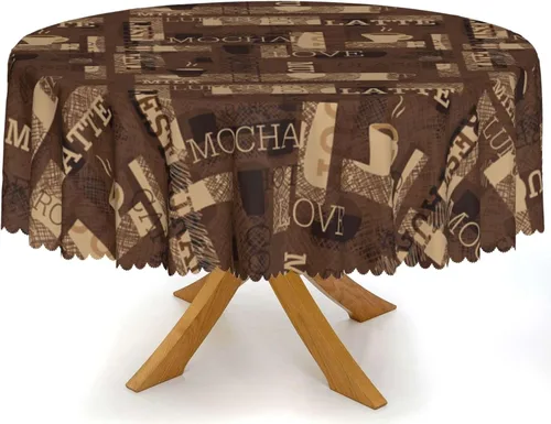 Miniatura 12 de Mantel redondo con temática de otoño, 48 pulgadas, tela impermeable, decorativa, reutilizable, lavable, a prueba de derrames, resistente a