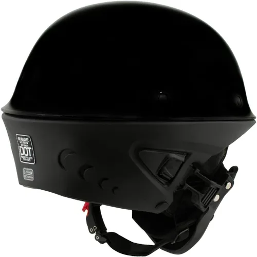 Miniatura 6 de Milwaukee Helmets MPH9831DOT Rascal - Casco de motocicleta 2 en 1 de cara abierta 3/4, negro brillante, para hombres y mujeres, talla S