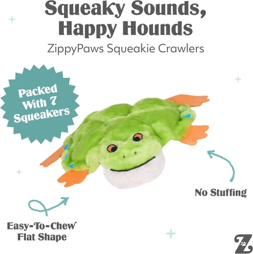 Miniatura 3 de ZippyPaws Squeakie Crawler - Juguete para perros sin relleno para mantenerlos ocupados, para perros pequeños, medianos y grandes, juguete chirriante