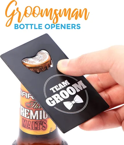Miniatura 2 de Abridores de botellas para padrinos de boda (paquete de 10) regalos para padrinos de boda I Team Groom Gifts