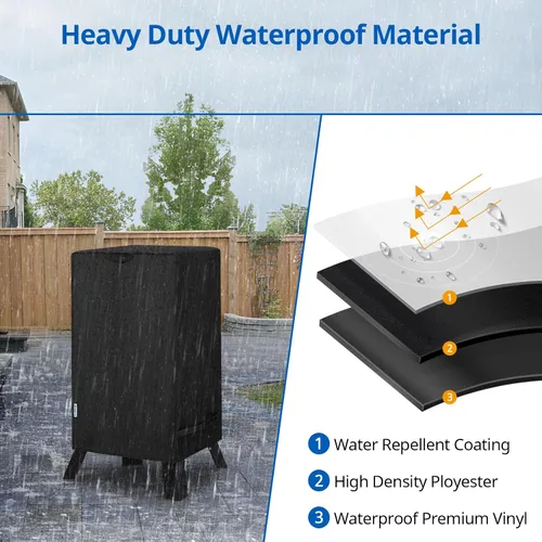Miniatura 4 de SunPatio Funda para ahumador eléctrico de 30 pulgadas, cubierta vertical cuadrada impermeable resistente para ahumador, cubierta digital