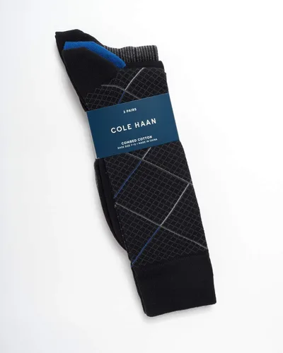 Miniatura 2 de Cole Haan Men's Dress Socks - Patterned Crew Socks (3 Pack)