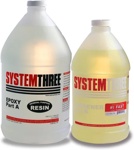 Conjunto de botellas de epóxico System Three, de uso general, Ámbar claro, 1