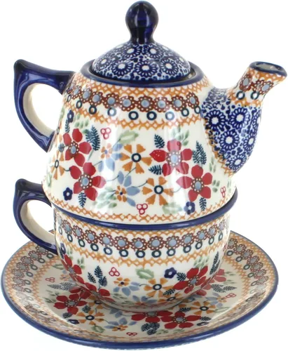 Miniatura 7 de Blue Rose Polish Pottery Blue Butterfly Tea para uno