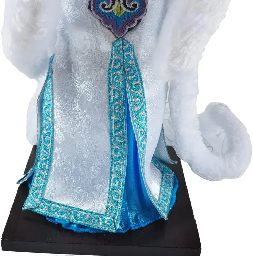 Miniatura 7 de Figura de seda de artesanía tradicional china de 12 pulgadas, adornos coleccionables de personajes antiguos chinos para decoración del hogar (blanco)