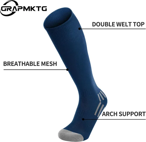 Miniatura 5 de GRAPMKTG Paquete de 3 calcetines de fútbol, béisbol, sóftbol para jóvenes, mujeres y hombres, calcetines de fútbol hasta la rodilla para niños