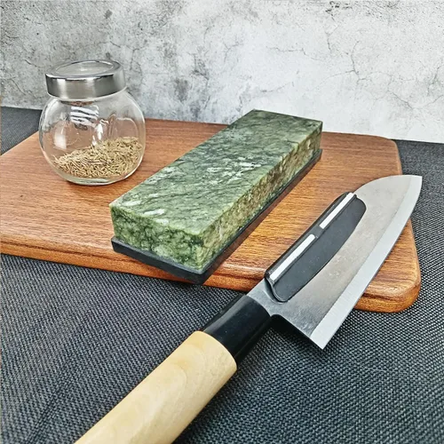 Miniatura 5 de Piedra de afilar de pulido de gran tamaño, grano 10000 # afilador de cuchillos piedra de afilar final pulido fino piedra aceitosa verde natural