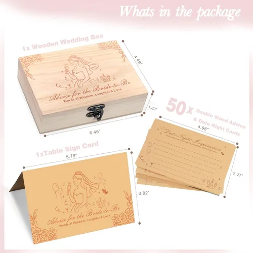 Miniatura 2 de Consejos y deseos para la futura novia, tarjetas de consejos de boda para decoraciones de despedida de soltera, juegos de despedida de soltera, caja