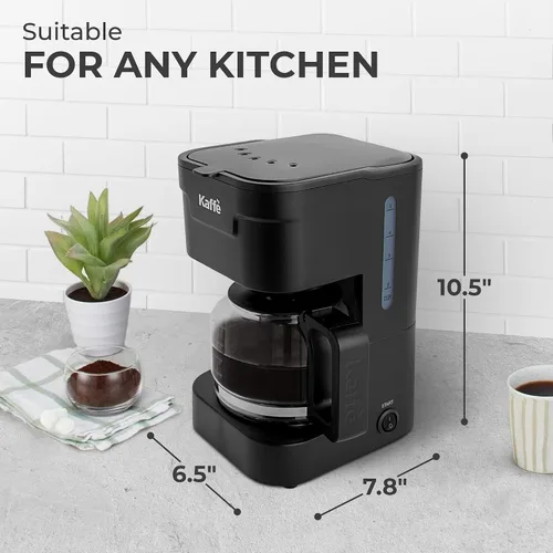 Miniatura 5 de Kaffe - Cafetera (25 onzas / 25.4 fl oz), función de mantener el calor, lavable y lavable, filtro de cesta extraíble, compatible con filtros de Negro