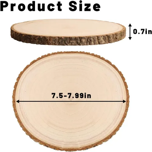 Miniatura 2 de Rebanadas de madera para centros de mesa, 4 piezas, rodajas de madera redondas para manualidades, círculos y losas de madera rústica, discos