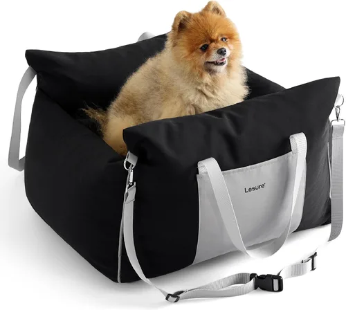 Miniatura 9 de Lesure Asiento de Coche Elevador para Perros Pequeños - Asiento de Coche Impermeable para Perros con Bolsillos de Almacenamiento, Correa