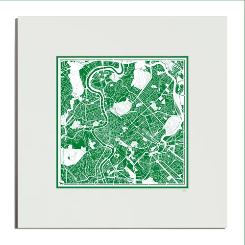 Miniatura 86 de O3 Design Studio Mapa de corte de papel Madrid negro mate de 20 x 20 pulgadas