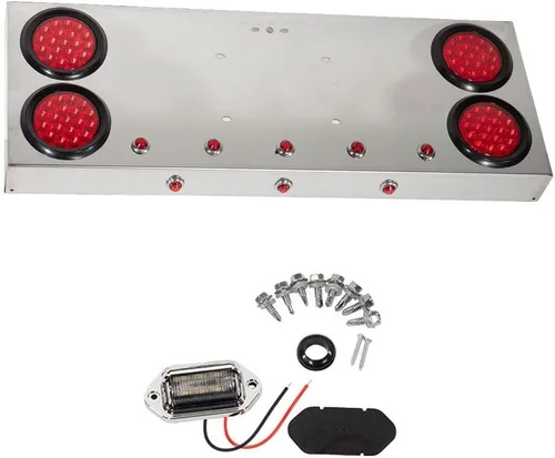 Miniatura 9 de Mytee Products Barra de Luz de Gancho de Tapa de Barro Cargada con Resorte de Acero Inoxidable de 30" con Recortes de Luz Redondos – Espaciado