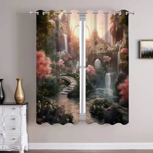 Miniatura 123 de Batmerry Silueta de hombre y niño, marco en forma de corazón con figuras, tratamiento de ventana, cortina corta de cocina multicapa de poliéster