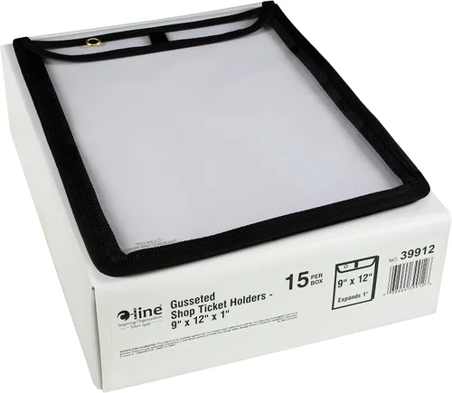 Miniatura 3 de C-Line, soportes cosidos para boletos de tienda de alta capacidad, con refuerzo y cierre con solapa, lados transparentes, 9 x 12 x 1 pulgadas