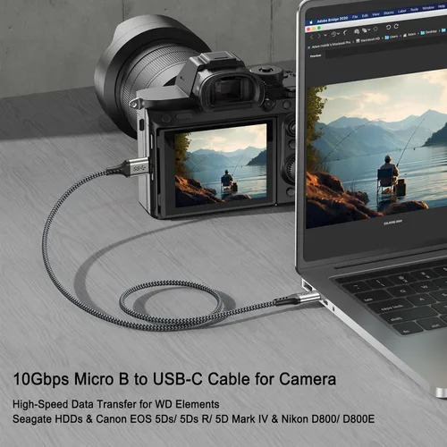 Miniatura 4 de Cable externo de disco duro USB C de 10 Gbps, cable corto micro B a USB C, cable de disco duro USBC USBC para WD Toshiba Westgate Seagate, SSD