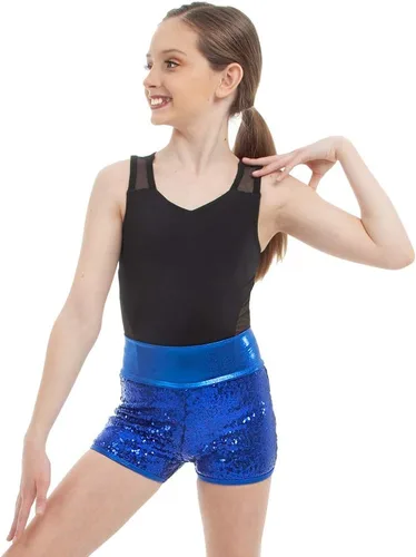 Miniatura 2 de Pantalón corto de lentejuelas de cintura alta para niña, color metálico brillante