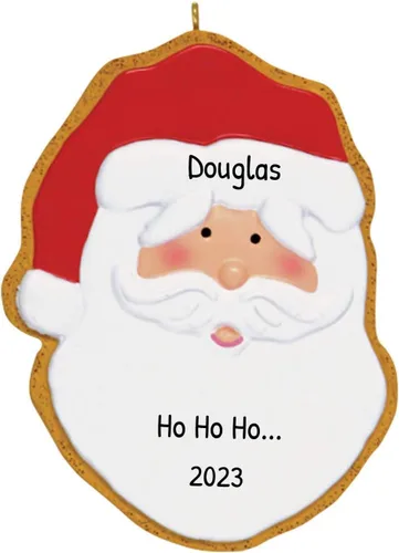 Elves - Adornos personalizados de Papá Noel 2025, cabeza de figura de Papá Noel, adornos vintage para árbol de Navidad, nieve para árbol Cookie Santa