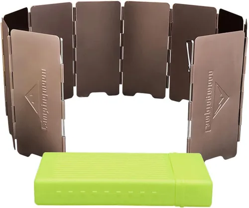 Miniatura 10 de Campingmoon - Estufa de campamento con 10 placas de aleación de aluminio plegable para estufa de campamento, bloqueador de viento para estufa de gas
