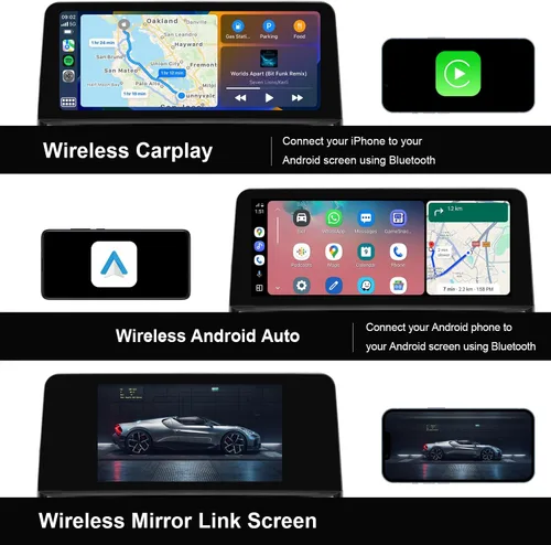Miniatura 3 de PEMP F30 Pantalla Android 1920x720 HD, Qualcomm 8 núcleos 4+64GB CarPlay Android Auto Utilice el Bluetooth OEM para obtener el sonido, para BMW F30